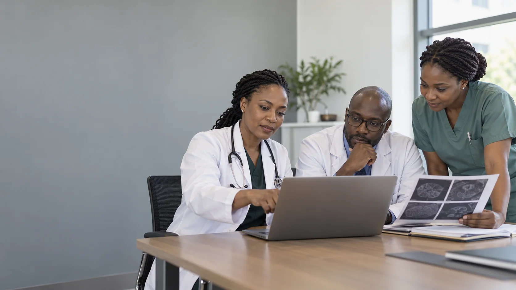 African oncology specialists reviewing case reports together